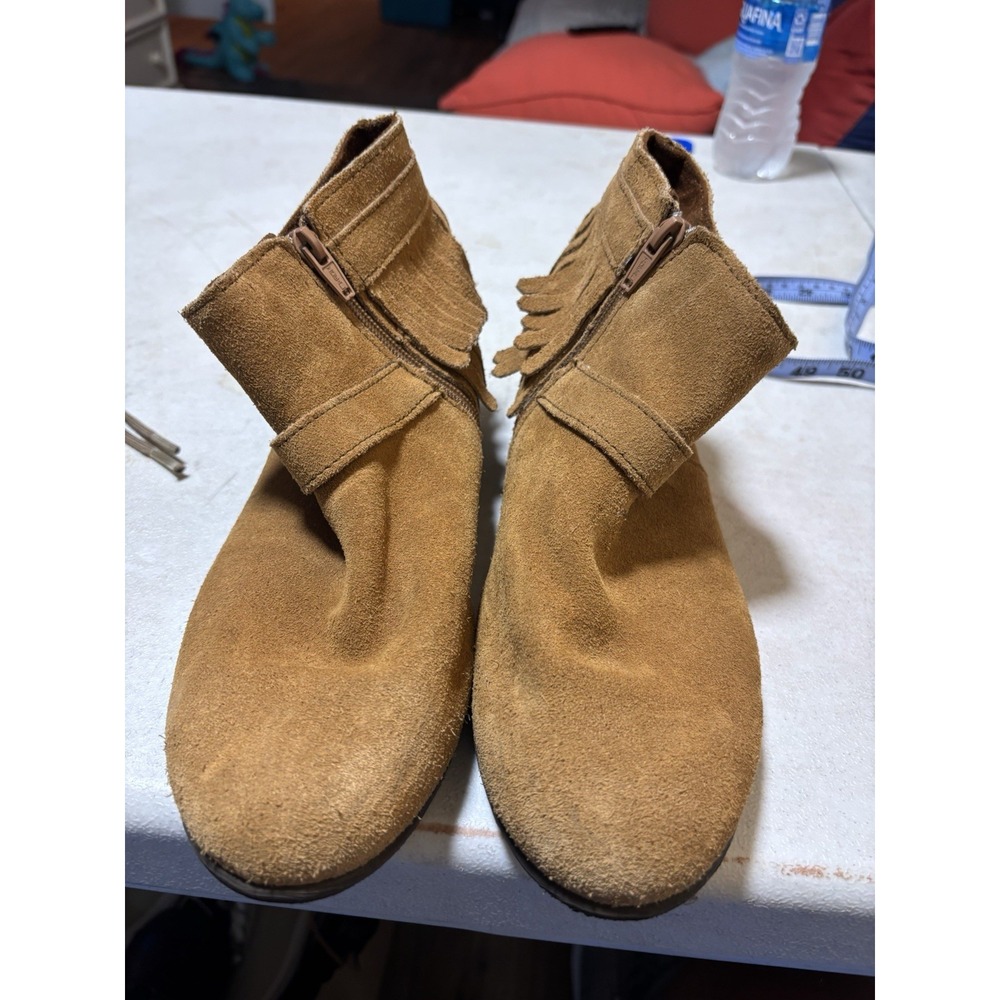 Minnetonka Ankle Boot Womens 8 Rancho 582 Fringe Suede Leather Zip Bohemian‎